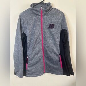 RARE Chase Authentics Danica Patrick #10 Pink Grey Zip Up Jacket L